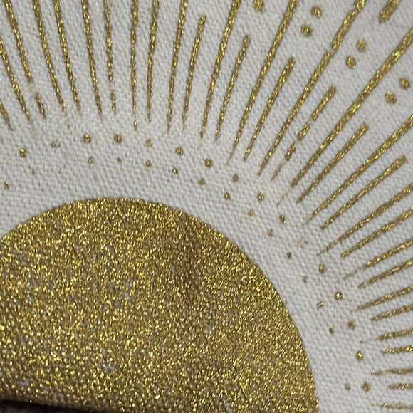 Free With $25 Purchase-Cloth ZipTop Pouch-Cream/Gold Glitter-9.5x7 - Picture 4 of 11